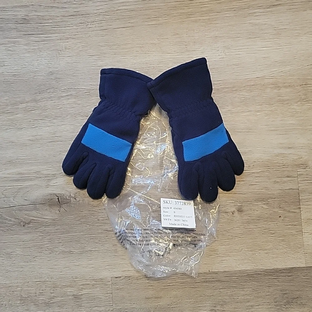 Lands end blue fleece gloves small
